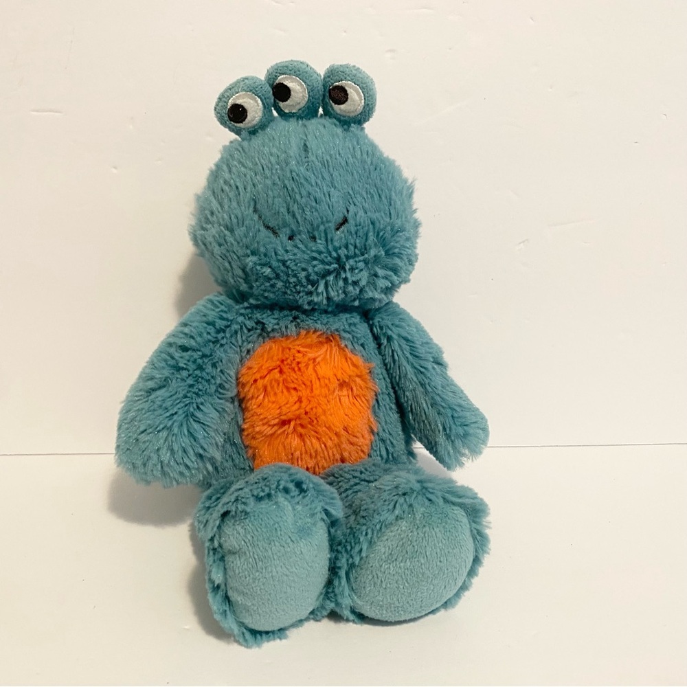 Carters 3 Eyed Monster Alien Plush Baby Toy Teal Green Orange Stuffed 2016 Lovey